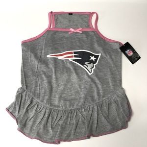HUNTER sz Large Pet Dress New England Patriots NFL Gray Pink NWT #3